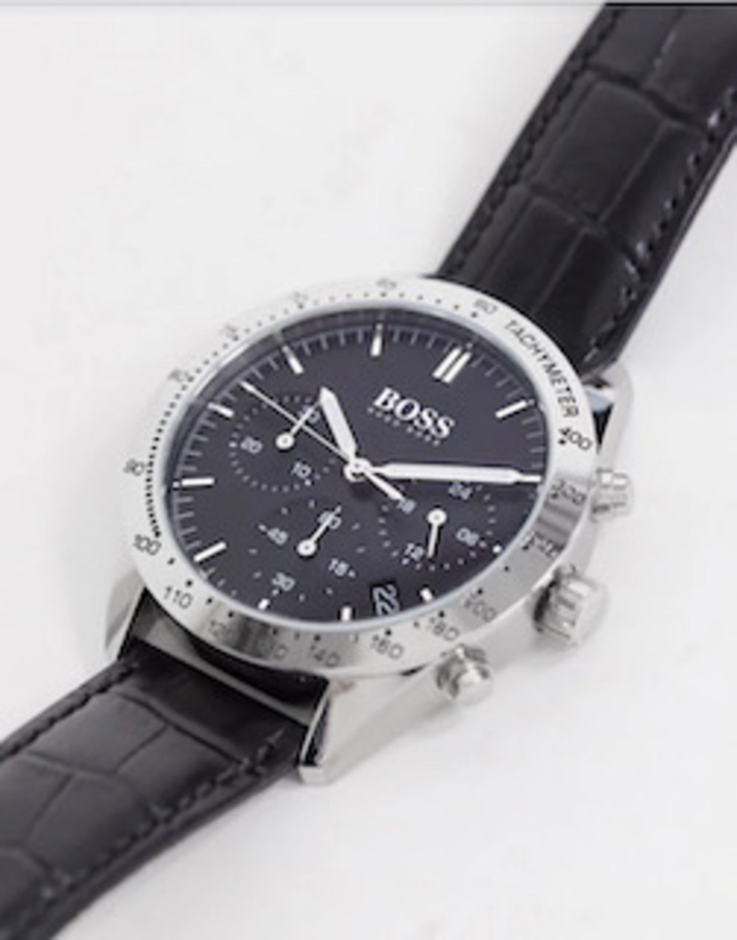 Hugo Boss 1513579 Men's Talent Black Leather Strap Quartz Chronograph Watch - Image 3 of 5