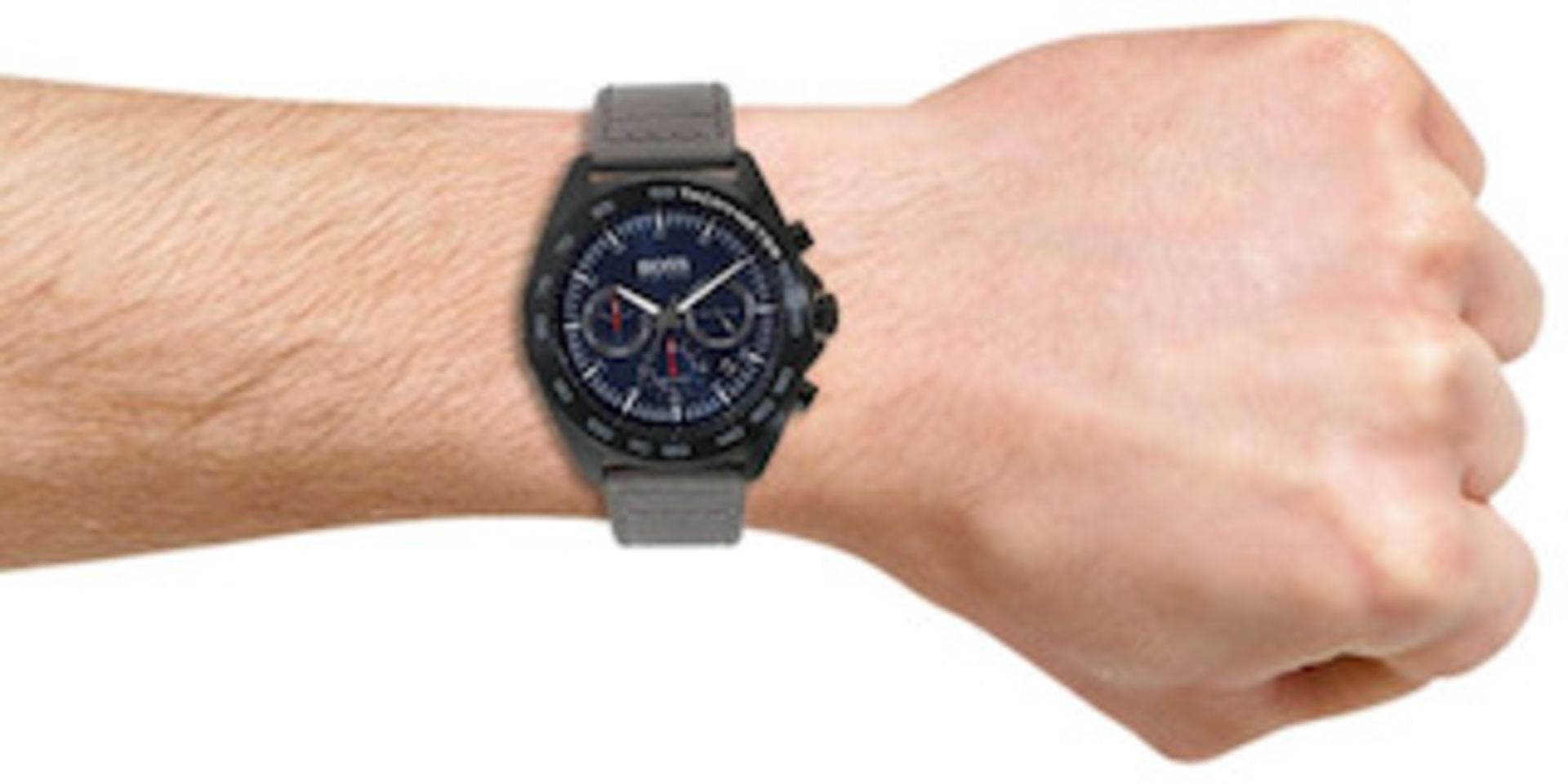 Hugo Boss 1513679 Men's Intensity Grey Leather Strap Chronograph Watch - Image 5 of 5