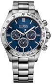 Hugo Boss 1512963 Men's Ikon Blue Dial Silver Bracelet Chronograph Watch