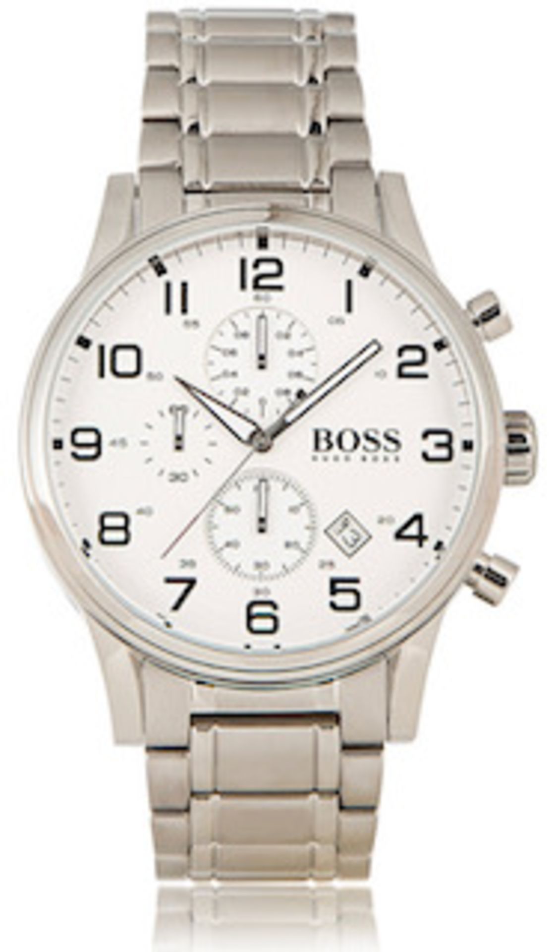 HUGO BOSS Men's Aeroliner Silver Bracelet Chronograph Watch 1513182 - Image 4 of 7