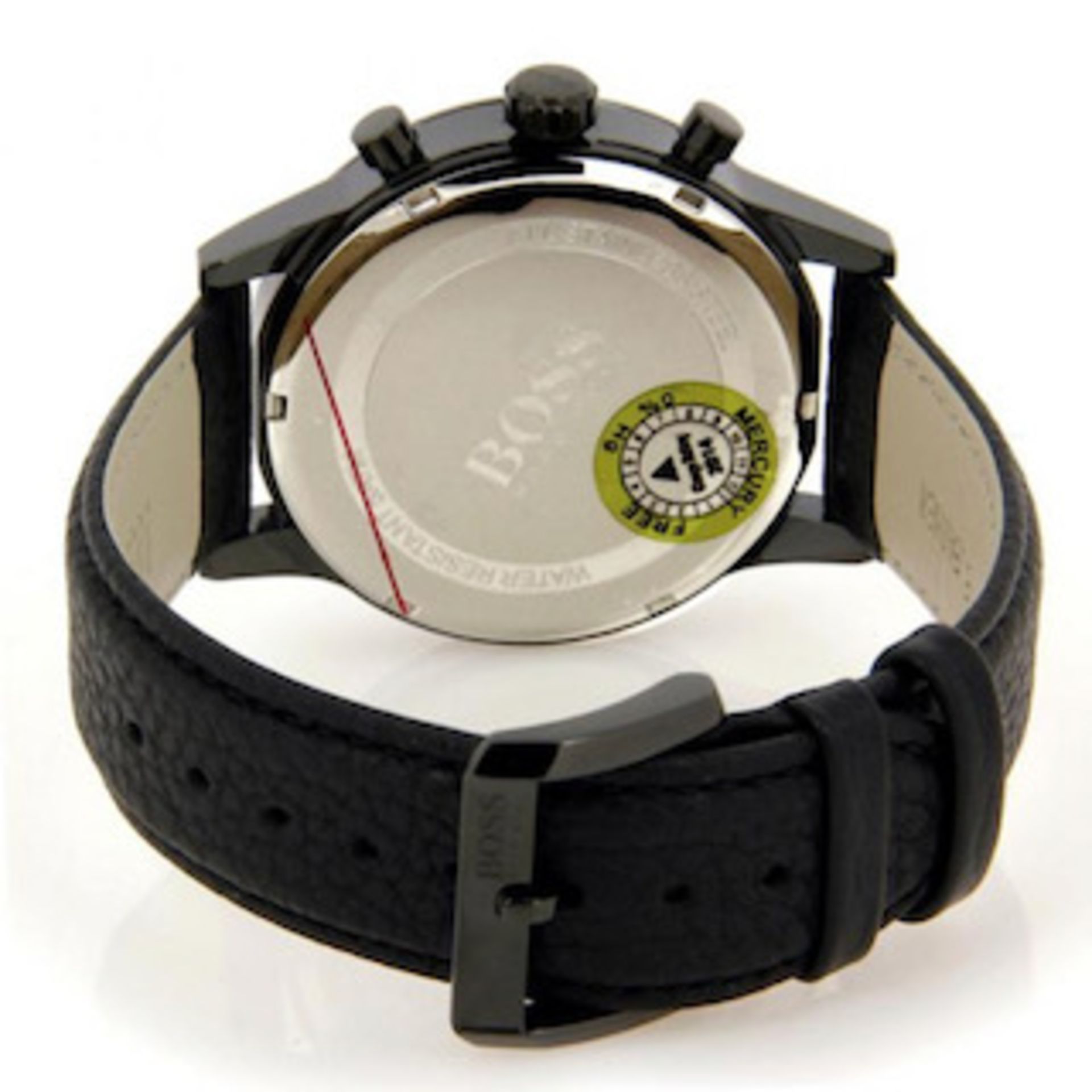 Hugo Boss 1512567 Men's Aeroliner Black Dial Black Leather Strap Chronograph Watch - Image 5 of 5