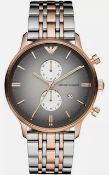 Emporio Armani AR1721 Men's Gianni Two Tone Rose Gold & Silver Chronograph Watch