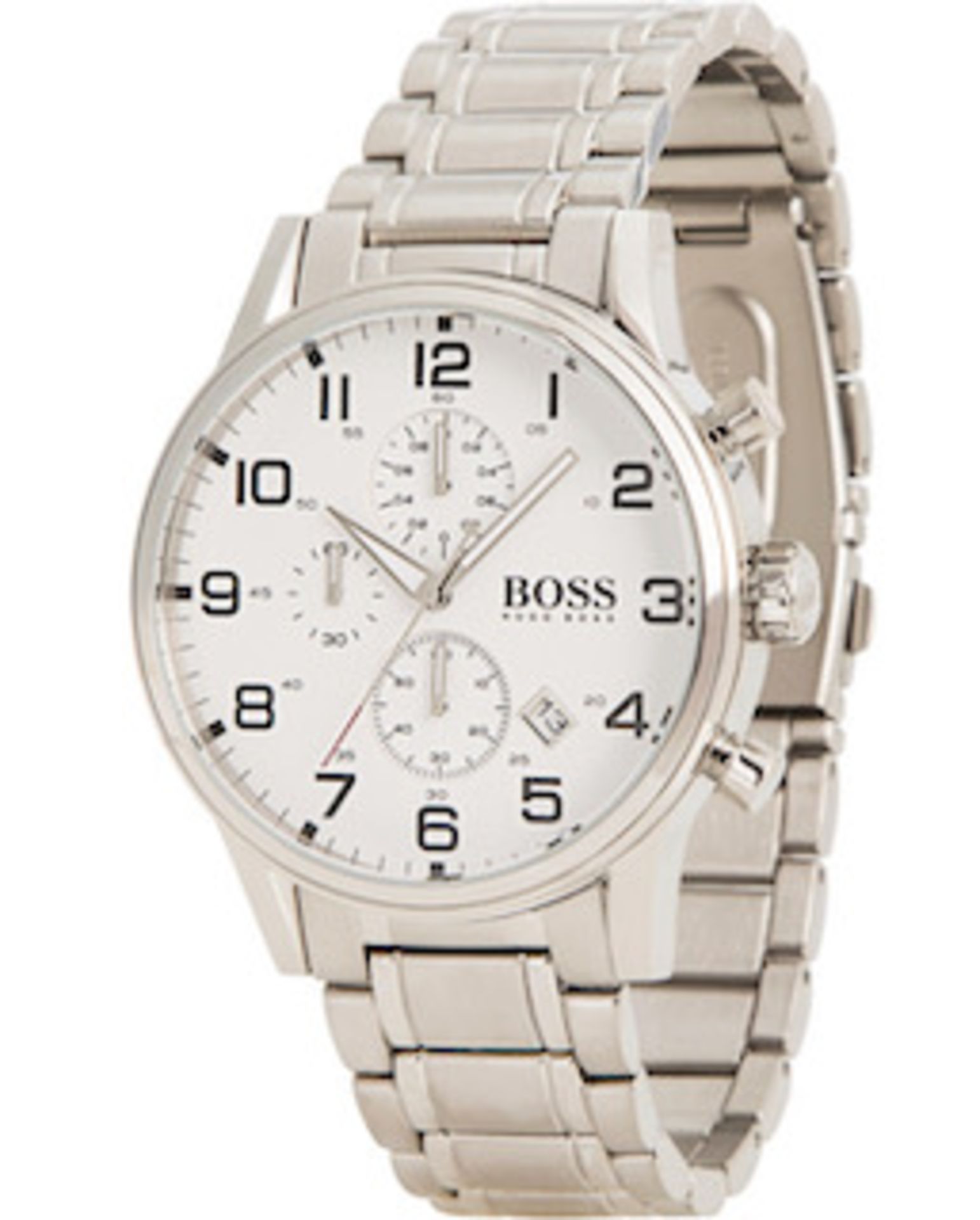 HUGO BOSS Men's Aeroliner Silver Bracelet Chronograph Watch 1513182 - Image 7 of 7