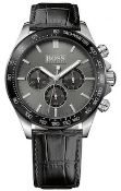 Hugo Boss 1513177 Men's Ikon Black Leather Strap Chronograph Watch