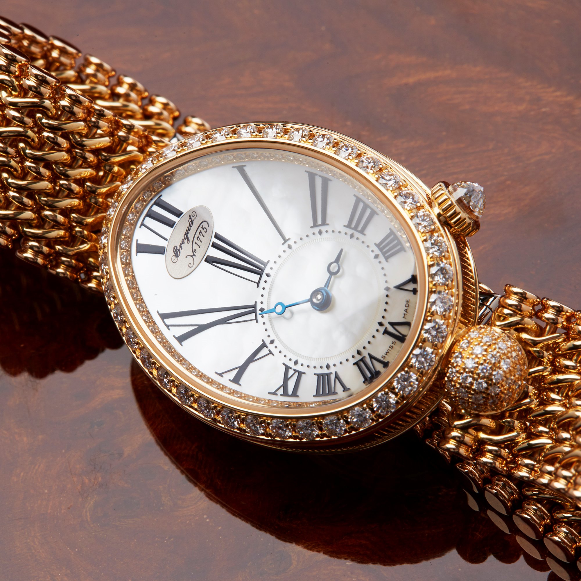 Breguet Reine de Naples Diamond Mother of Pearl 18K Yellow Gold Watch 8928BA/51/J20 DD00 - Image 10 of 12