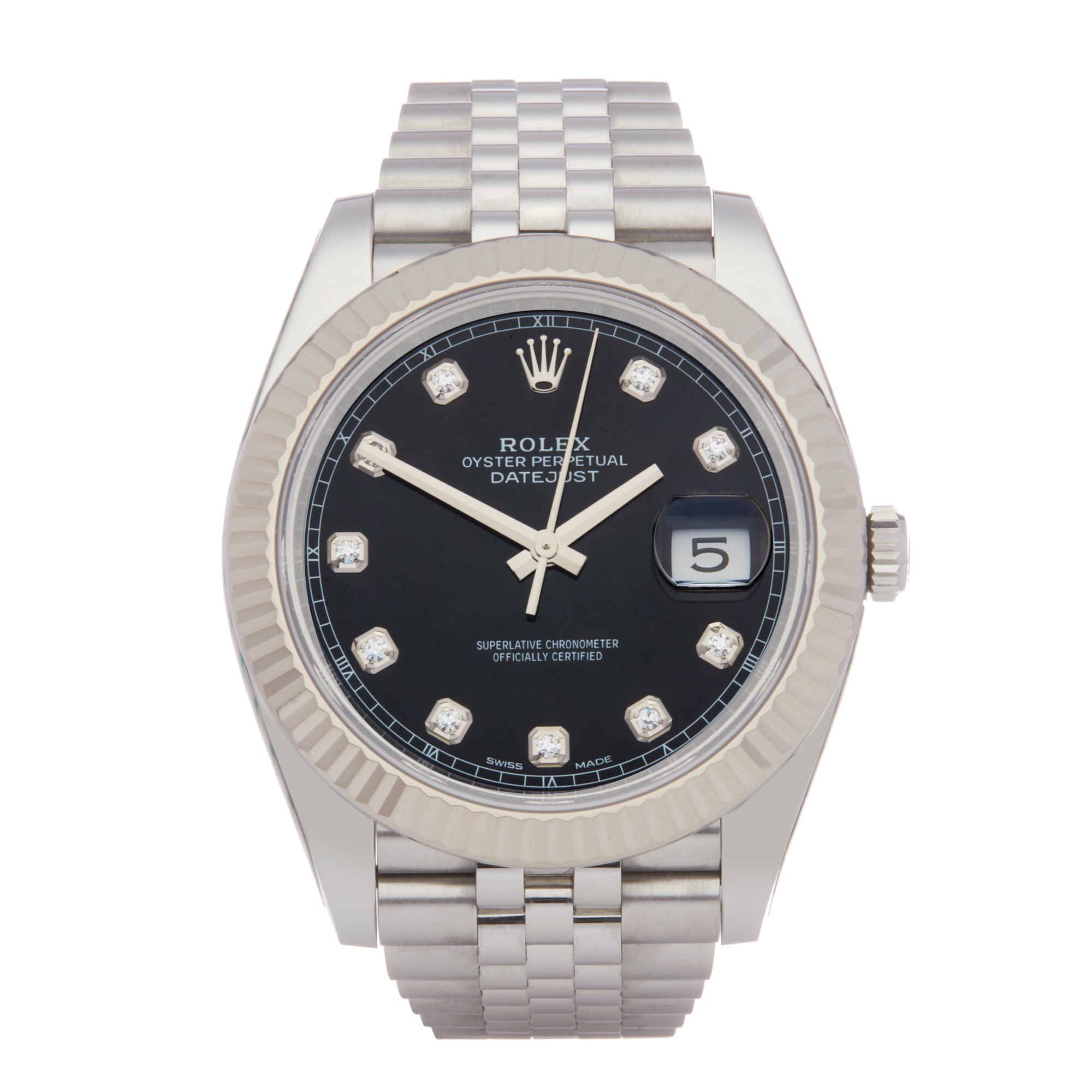 Rolex Datejust 41 Diamond Stainless Steel Watch 126334