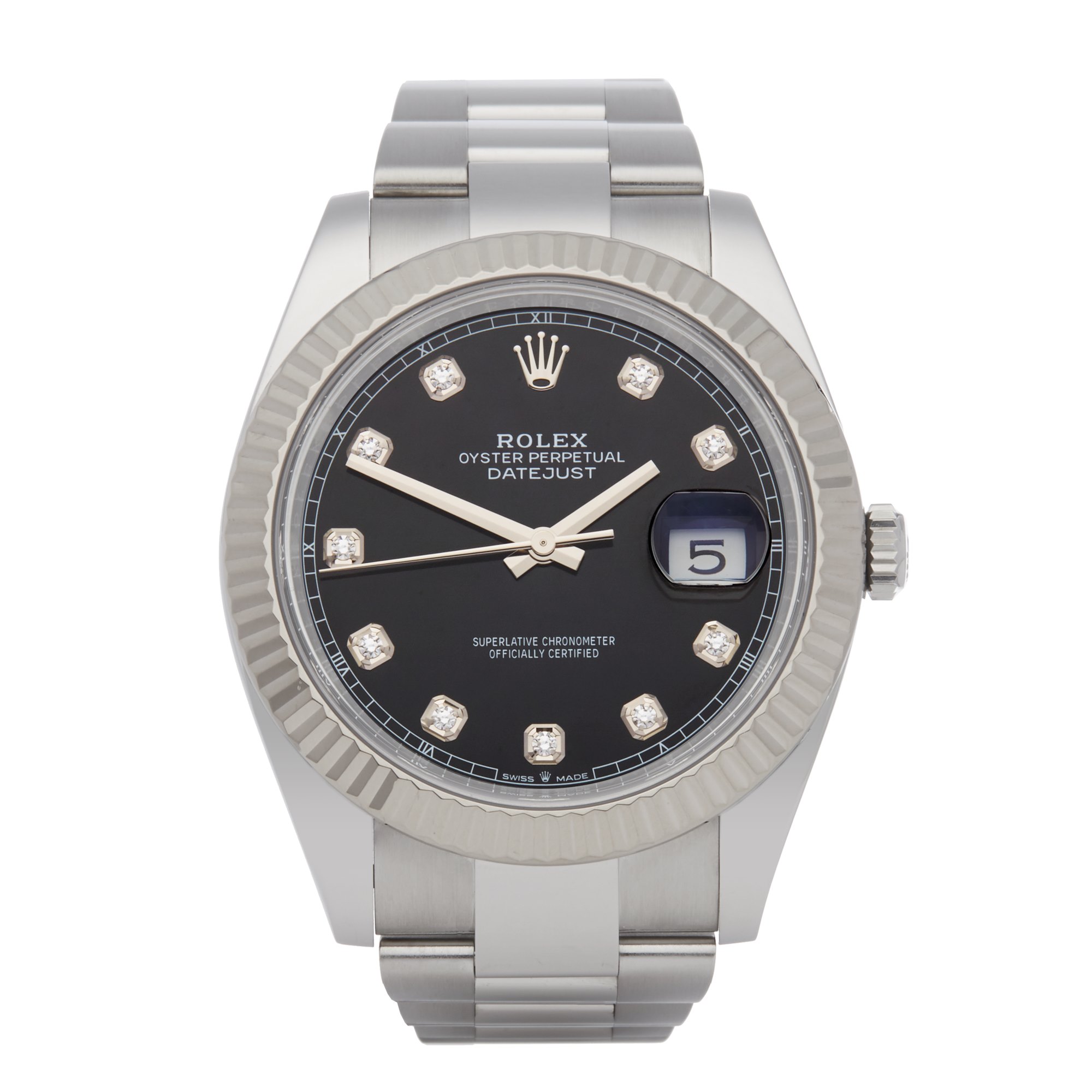 Rolex Datejust 41 Diamond Stainless Steel & White Gold Watch 126334