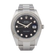 Rolex Datejust 41 Diamond Stainless Steel & White Gold Watch 126334