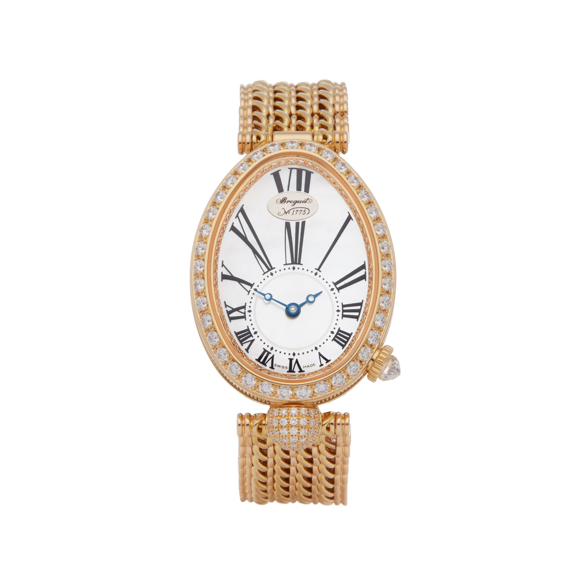 Breguet Reine de Naples Diamond Mother of Pearl 18K Yellow Gold Watch 8928BA/51/J20 DD00