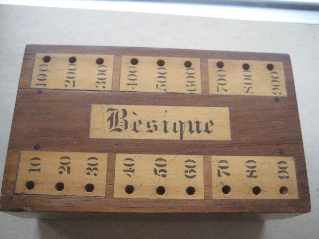 Vintage Besique Box with Various Gaming Markers - Image 2 of 8