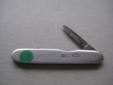Edwardian Silver Hafted Single Bladed Penknife