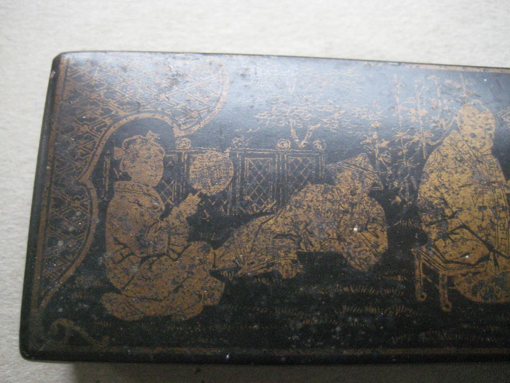 Vintage Chinese Wooden Stationary Box - Image 7 of 8