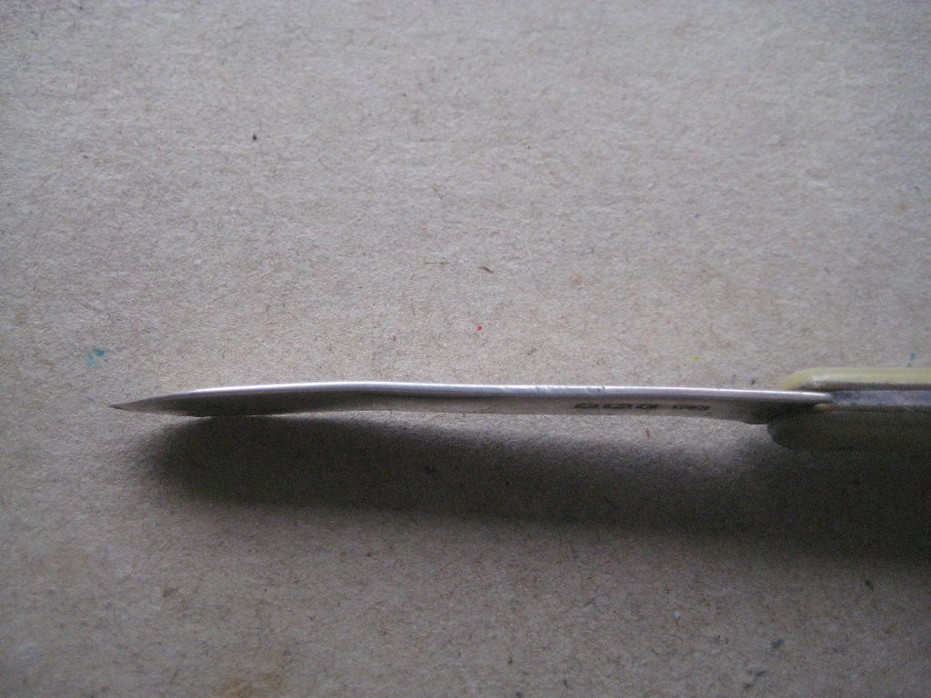 Rare George VI Yellow Bakerlite Plastic Hafted Silver Bladed Folding Fruit Knife - Image 4 of 7