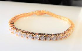 Gold on Sterling Silver Tennis Bracelet