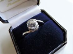 Sterling Silver 1.25 ct Moissanite Solitaire Ring New with Gift Box