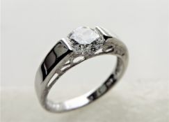 Sterling Silver 0.9 carat Solitaire Ring