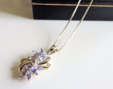 Sterling Silver Tanzanite Pendant Necklace