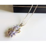 Sterling Silver Tanzanite Pendant Necklace