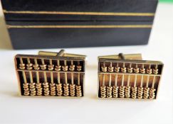 Vintage Gold on Silver Abacus Cufflinks circa 1950's