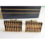 Vintage Gold on Silver Abacus Cufflinks circa 1950's