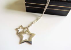 Sterling Silver Stars Pendant Necklace