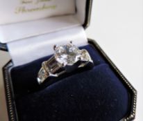 Sterling Silver 4 ct Moissanite Ring New with Gift Box