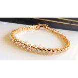 Gold on Sterling Silver 4.84 ct White Topaz Tennis Bracelet New with Gift Box