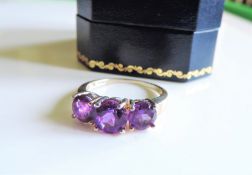 Sterling Silver 1.5ct Amethyst Ring New with Gift Box