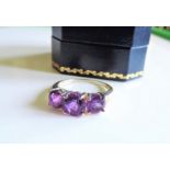 Sterling Silver 1.5ct Amethyst Ring New with Gift Box