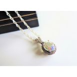 Sterling Silver 3.5ct Mystic Topaz Pendant Necklace