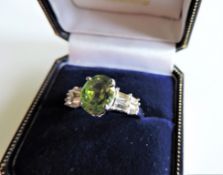 Sterling Silver 2.2ct Peridot Ring New with Gift Box