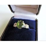 Sterling Silver 2.2ct Peridot Ring New with Gift Box