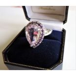 Sterling Silver 3.5 carat Amethyst Ring New with Gift Box