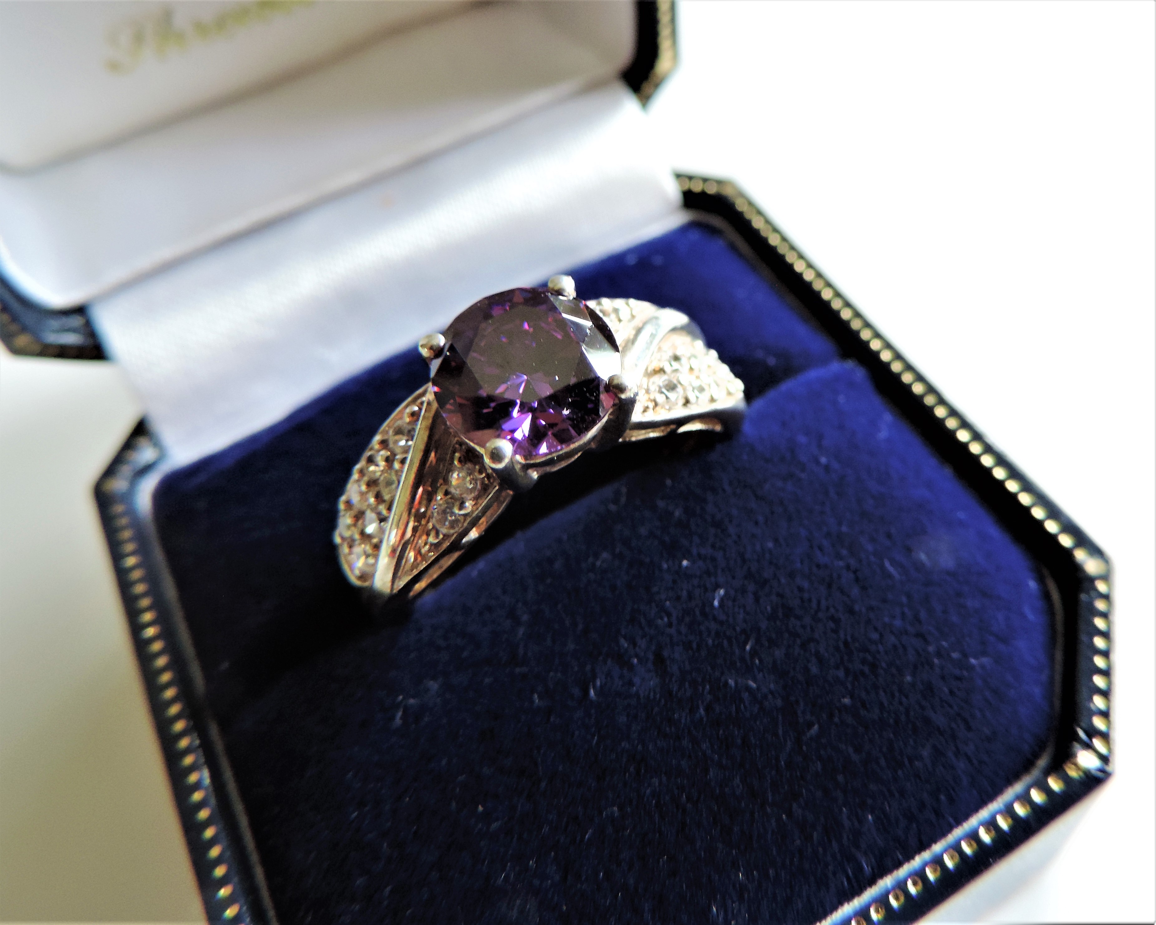 Sterling Silver Amethyst Ring New with Gift Box - Image 2 of 5