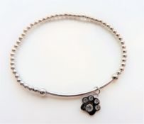 Sterling Silver Stretch Ball Charm Bracelet