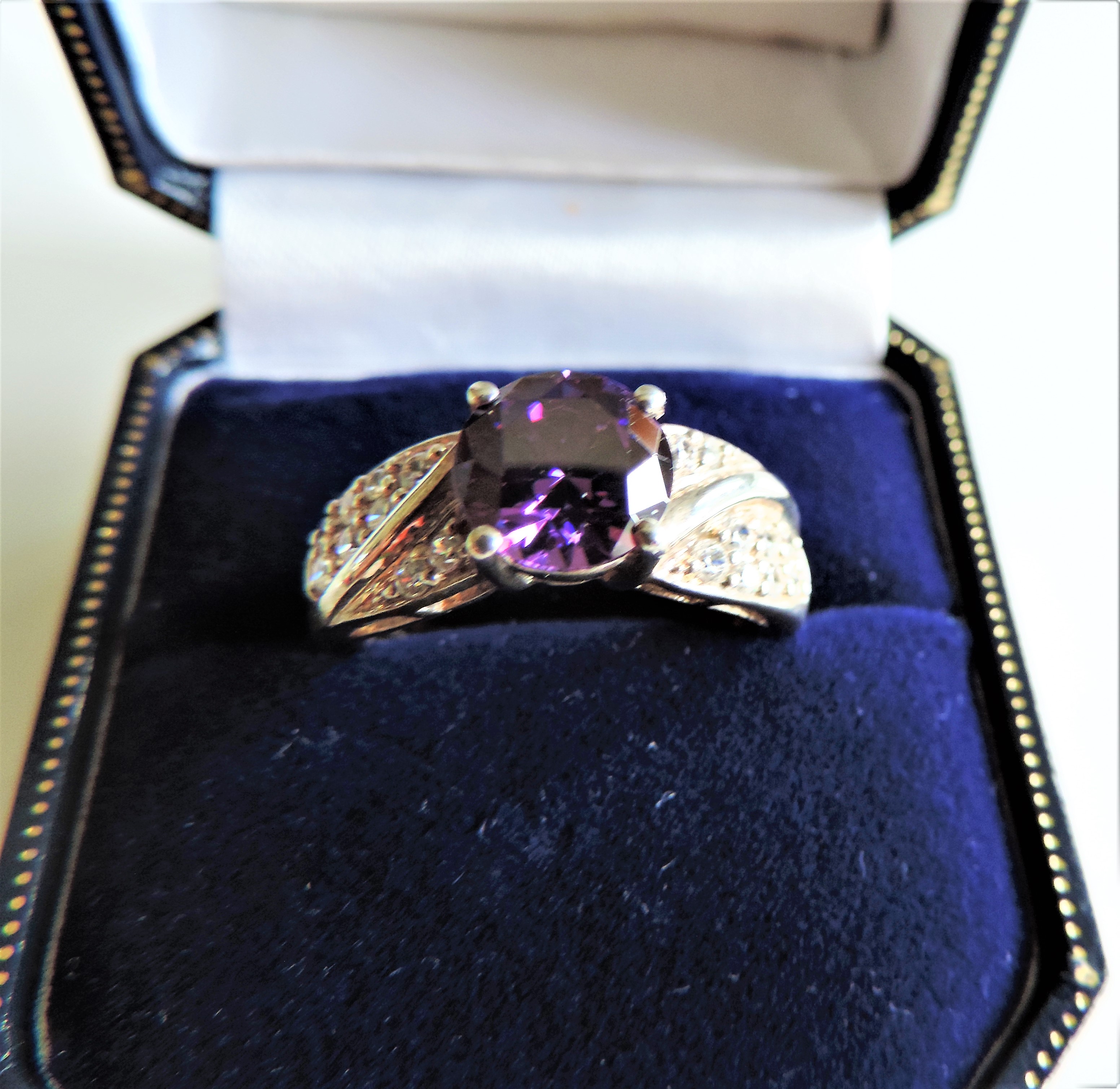 Sterling Silver Amethyst Ring New with Gift Box