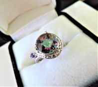 Sterling Silver 5.75ct Mystic Topaz Ring