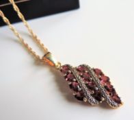 Gold on Sterling Silver 3ct Pink Tourmaline Pendant Necklace