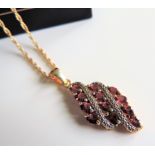 Gold on Sterling Silver 3ct Pink Tourmaline Pendant Necklace