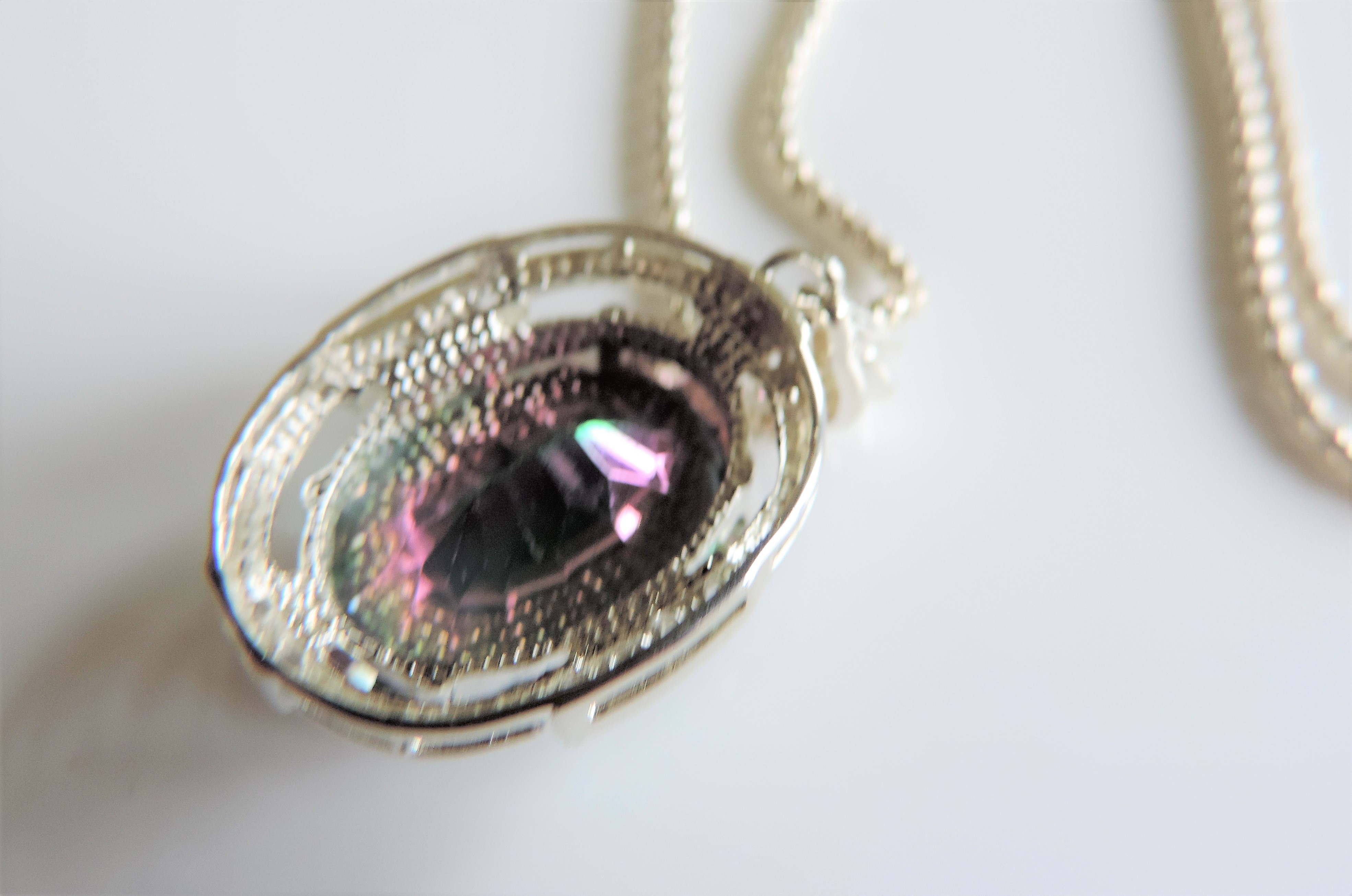 Sterling Silver 22ct Mystic Topaz Necklace 8.8grms New Boxed - Image 5 of 6