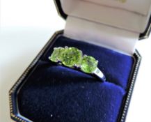 Sterling Silver 1.85 ct Peridot Ring New with Gift Box