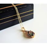 Gold on Sterling Silver 2.4ct Mystic Topaz & Diamond Pendant Necklace