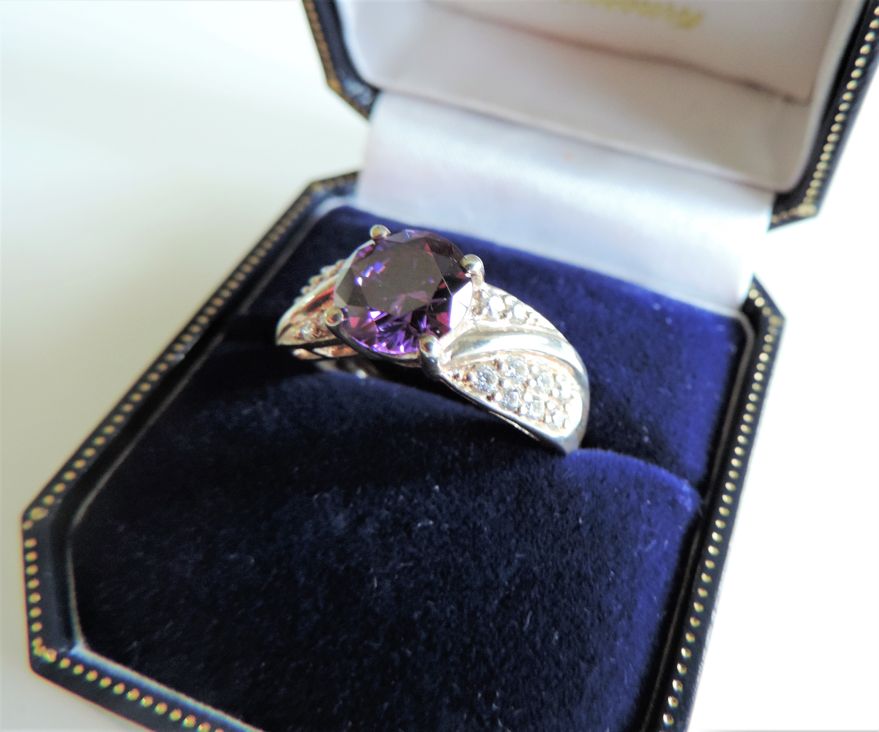 Sterling Silver Amethyst Ring New with Gift Box - Image 3 of 5