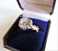 Gold on Sterling Silver 3.5 ct Moissanite Ring New with Gift Box