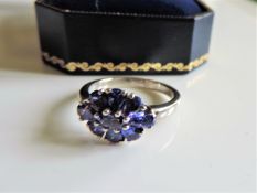 Sterling Silver Tanzanite Ring New with Gift Box