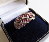 Designer Ruby Ring Gold on Sterling Silver New with Gift Box