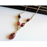 Baltic Amber Necklace Sterling Silver 17 inches