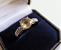 Sterling Silver 1.8 ct Citrine Ring New with a Gift Box