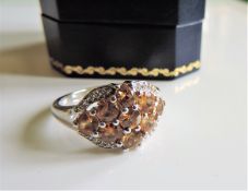 Sterling Silver 1.8 carat Citrine Ring New with Gift Box