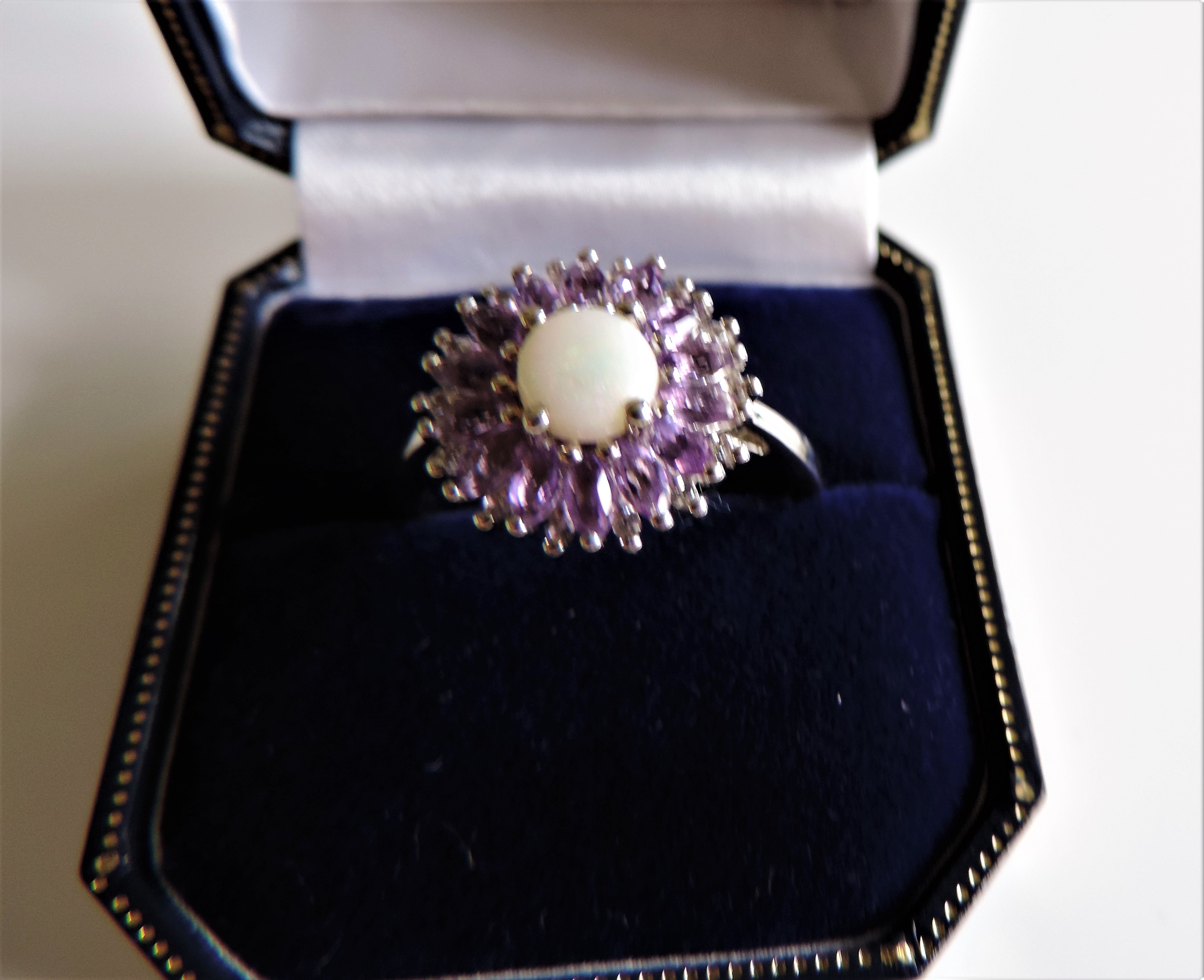 Sterling Silver 2.13ct Amethyst & Opal Ring New with Gift Box - Image 2 of 2